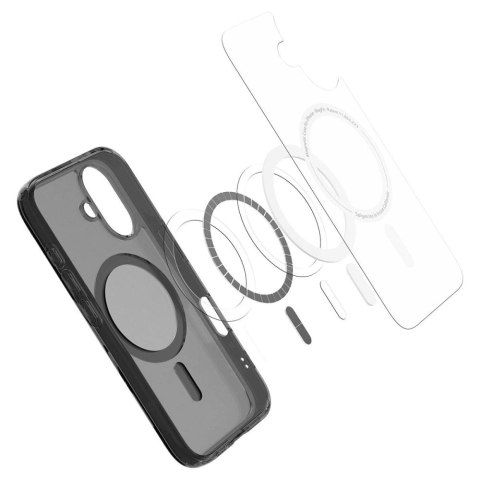 Etui Spigen Ultra Hybrid "T" MagSafe na iPhone 16e - półprzezroczysto-czarne Etui Spigen Ultra Hybrid "T" MagSafe na iPhone 16e - półprzezroczysto-czarne