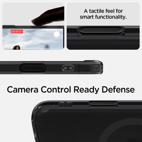 Etui Spigen Ultra Hybrid "T" MagSafe na iPhone 16e - półprzezroczysto-czarne Etui Spigen Ultra Hybrid "T" MagSafe na iPhone 16e - półprzezroczysto-czarne