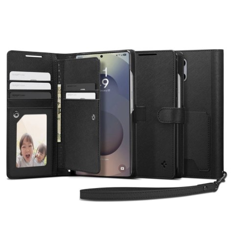 Etui Spigen Wallet "S" na Samsung Galaxy S25 Ultra - czarne Etui Spigen Wallet "S" na Samsung Galaxy S25 Ultra - czarne