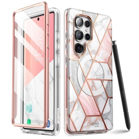 Etui Supcase Cosmo Mag na Samsung Galaxy S25 Ultra - marmurowo-różowe Etui Supcase Cosmo Mag na Samsung Galaxy S25 Ultra - marmurowo-różowe