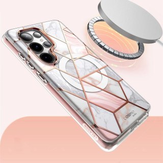 Etui Supcase Cosmo Mag na Samsung Galaxy S25 Ultra - marmurowo-różowe