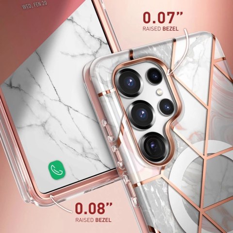 Etui Supcase Cosmo Mag na Samsung Galaxy S25 Ultra - marmurowo-różowe Etui Supcase Cosmo Mag na Samsung Galaxy S25 Ultra - marmurowo-różowe