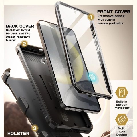 Etui Supcase Unicorn Beetle Pro 2-set na Samsung Galaxy S25 - czarne Etui Supcase Unicorn Beetle Pro 2-set na Samsung Galaxy S25 - czarne