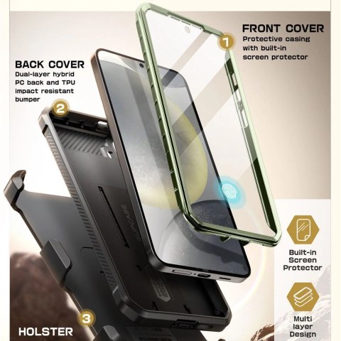 Etui Supcase Unicorn Beetle Pro 2-set na Samsung Galaxy S25 - oliwkowy Etui Supcase Unicorn Beetle Pro 2-set na Samsung Galaxy S25 - oliwkowy
