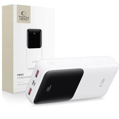 Powerbank Tech-Protect PB02 20000mAh 22.5W - biały Powerbank Tech-Protect PB02 20000mAh 22.5W - biały