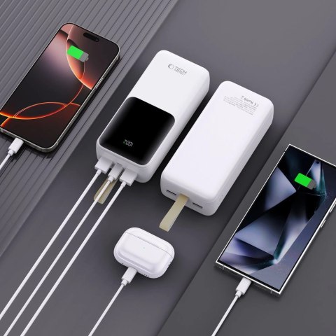 Powerbank Tech-Protect PB03 30000mAh 22.5W - biały Powerbank Tech-Protect PB03 30000mAh 22.5W - biały