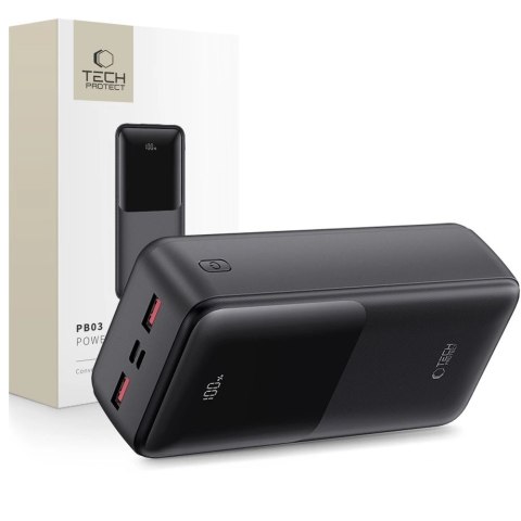 Powerbank Tech-Protect PB03 30000mAh 22.5W - czarny Powerbank Tech-Protect PB03 30000mAh 22.5W - czarny