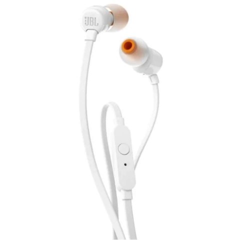 Słuchawki przewodowe JBL T110 dokanałowe mini jack 3.5mm - białe Słuchawki przewodowe JBL T110 dokanałowe mini jack 3.5mm - białe