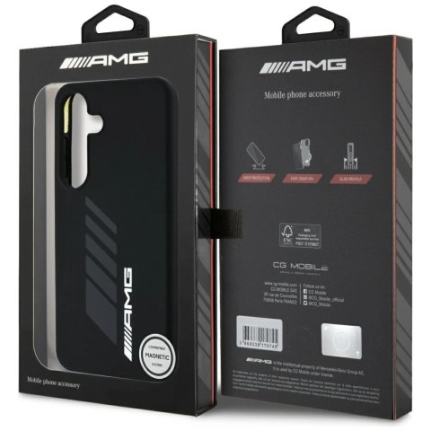 Etui AMG Oversize Rhombs MagSafe na Samsung Galaxy S25 - czarne Etui AMG Oversize Rhombs MagSafe na Samsung Galaxy S25 - czarne