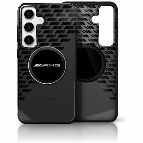 Etui AMG Transparent Rhombs MagSafe na Samsung Galaxy S25 - czarne Etui AMG Transparent Rhombs MagSafe na Samsung Galaxy S25 - czarne