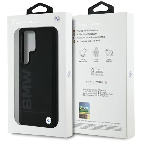 Etui BMW Leather Big Wordmark na Samsung Galaxy S25 Ultra - czarne Etui BMW Leather Big Wordmark na Samsung Galaxy S25 Ultra - czarne