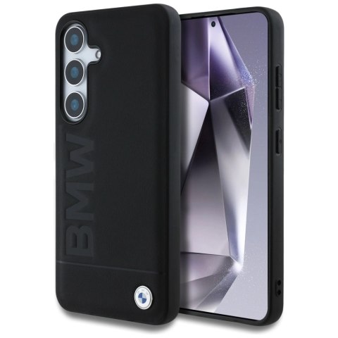 Etui BMW Leather Big Wordmark na Samsung Galaxy S25 - czarne Etui BMW Leather Big Wordmark na Samsung Galaxy S25 - czarne