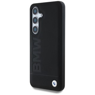 Etui BMW Leather Big Wordmark na Samsung Galaxy S25 - czarne