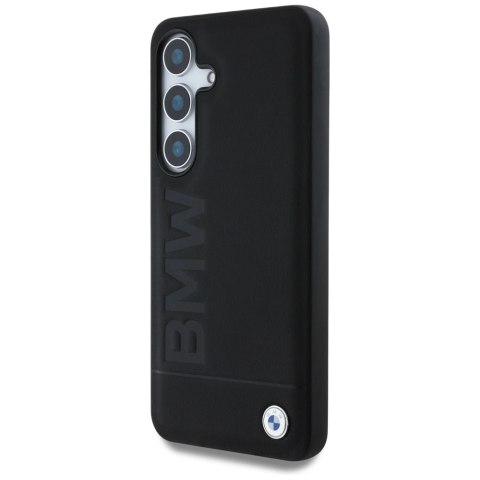 Etui BMW Leather Big Wordmark na Samsung Galaxy S25 - czarne Etui BMW Leather Big Wordmark na Samsung Galaxy S25 - czarne