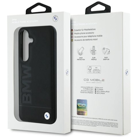 Etui BMW Leather Big Wordmark na Samsung Galaxy S25+ - czarne Etui BMW Leather Big Wordmark na Samsung Galaxy S25+ - czarne