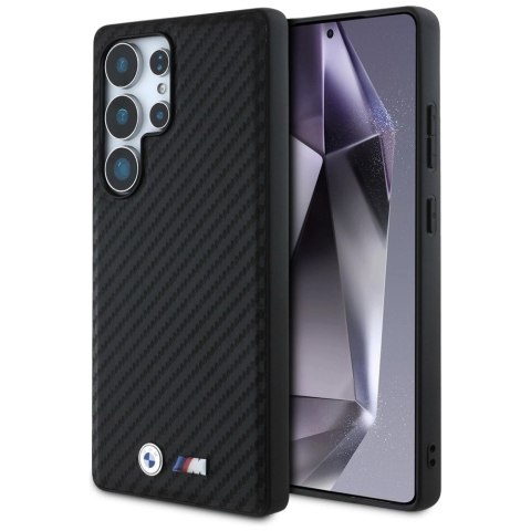 Etui BMW Leather Carbon MagSafe na Samsung Galaxy S25 Ultra - czarne Etui BMW Leather Carbon MagSafe na Samsung Galaxy S25 Ultra - czarne