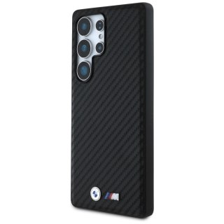 Etui BMW Leather Carbon MagSafe na Samsung Galaxy S25 Ultra - czarne