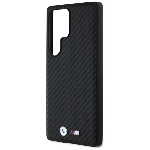 Etui BMW Leather Carbon MagSafe na Samsung Galaxy S25 Ultra - czarne Etui BMW Leather Carbon MagSafe na Samsung Galaxy S25 Ultra - czarne