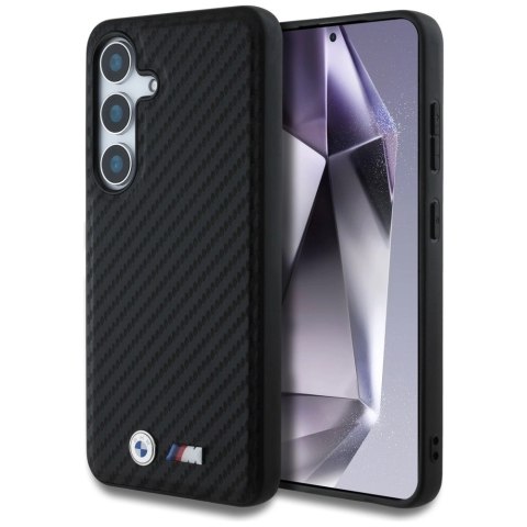 Etui BMW Leather Carbon MagSafe na Samsung Galaxy S25 - czarne Etui BMW Leather Carbon MagSafe na Samsung Galaxy S25 - czarne