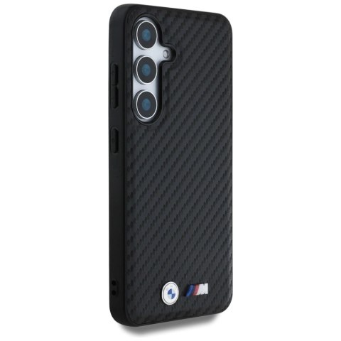 Etui BMW Leather Carbon MagSafe na Samsung Galaxy S25 - czarne Etui BMW Leather Carbon MagSafe na Samsung Galaxy S25 - czarne