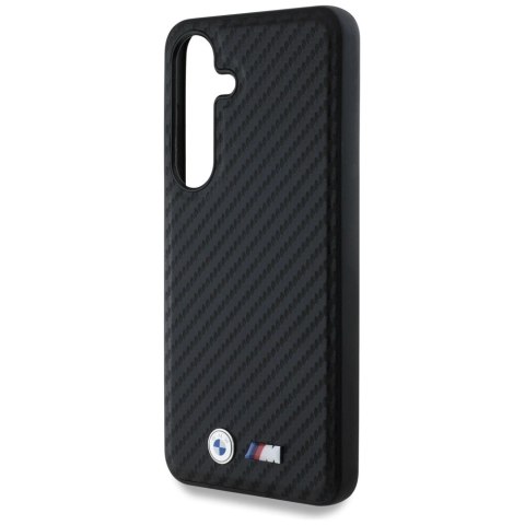 Etui BMW Leather Carbon MagSafe na Samsung Galaxy S25 - czarne Etui BMW Leather Carbon MagSafe na Samsung Galaxy S25 - czarne
