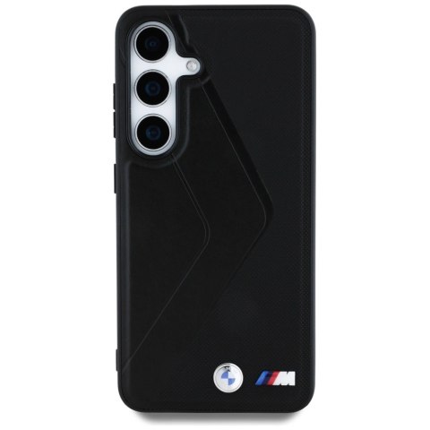 Etui BMW Leather Oversized Stripes MagSafe na Samsung Galaxy S25- czarne Etui BMW Leather Oversized Stripes MagSafe na Samsung Galaxy S25- czarne