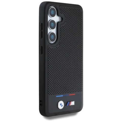 Etui BMW Leather Tricolor Stripe MagSafe na Samsung Galaxy S25+ - czarne