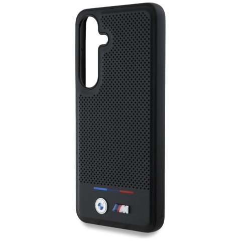Etui BMW Leather Tricolor Stripe MagSafe na Samsung Galaxy S25+ - czarne