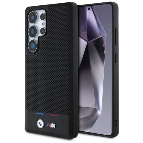 Etui BMW Leather Tricolor Stripe MagSafena Samsung Galaxy S25 Ultra - czarne Etui BMW Leather Tricolor Stripe MagSafena Samsung Galaxy S25 Ultra - czarne