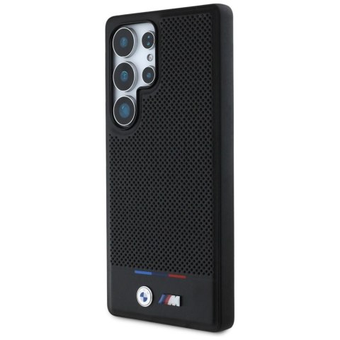 Etui BMW Leather Tricolor Stripe MagSafena Samsung Galaxy S25 Ultra - czarne Etui BMW Leather Tricolor Stripe MagSafena Samsung Galaxy S25 Ultra - czarne