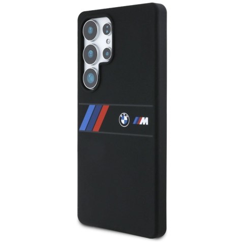 Etui BMW Silicone Middle Tricolor Stripes MagSafe na Samsung Galaxy S25 Ultra - czarne