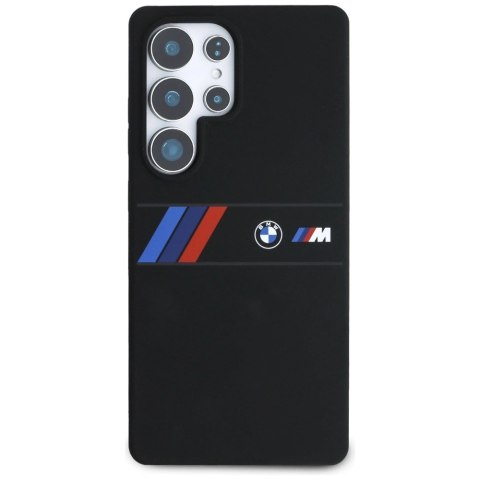 Etui BMW Silicone Middle Tricolor Stripes MagSafe na Samsung Galaxy S25 Ultra - czarne