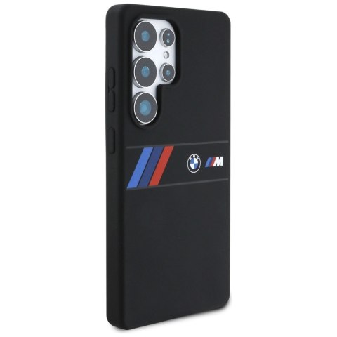 Etui BMW Silicone Middle Tricolor Stripes MagSafe na Samsung Galaxy S25 Ultra - czarne