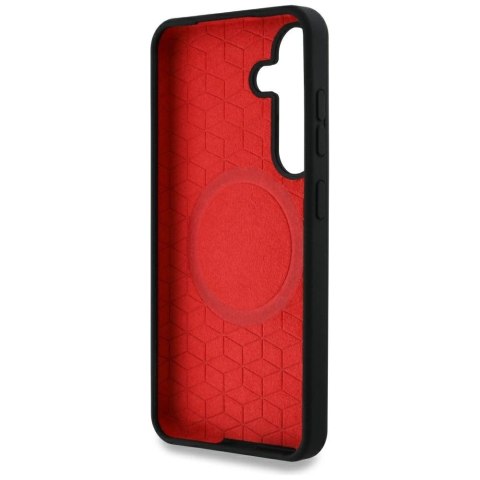 Etui BMW Silicone Middle Tricolor Stripes MagSafe na Samsung Galaxy S25 - czarne Etui BMW Silicone Middle Tricolor Stripes MagSafe na Samsung Galaxy S25 - czarne
