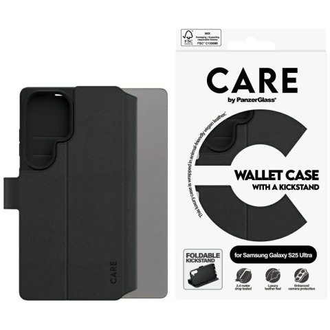 Etui CARE by PanzerGlass Feature Wallet Kickstand na Samsung Galaxy S25 Ultra - czarne Etui CARE by PanzerGlass Feature Wallet Kickstand na Samsung Galaxy S25 Ultra - czarne
