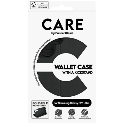 Etui CARE by PanzerGlass Feature Wallet Kickstand na Samsung Galaxy S25 Ultra - czarne Etui CARE by PanzerGlass Feature Wallet Kickstand na Samsung Galaxy S25 Ultra - czarne
