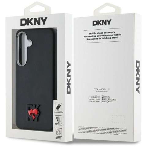 Etui DKNY Leather Heart of NY na Samsung Galaxy S25 - czarne Etui DKNY Leather Heart of NY na Samsung Galaxy S25 - czarne