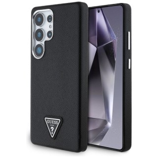Etui Guess Grained Triangle Logo MagSafe na Samsung Galaxy S25 Ultra - czarne