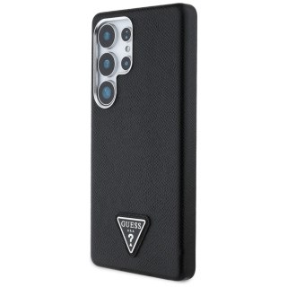 Etui Guess Grained Triangle Logo MagSafe na Samsung Galaxy S25 Ultra - czarne