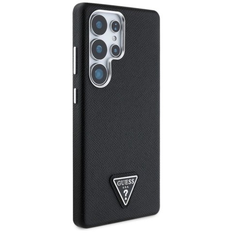 Etui Guess Grained Triangle Logo MagSafe na Samsung Galaxy S25 Ultra - czarne