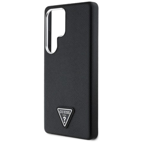 Etui Guess Grained Triangle Logo MagSafe na Samsung Galaxy S25 Ultra - czarne