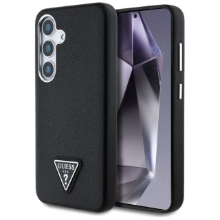 Etui Guess Grained Triangle Logo MagSafe na Samsung Galaxy S25 - czarne