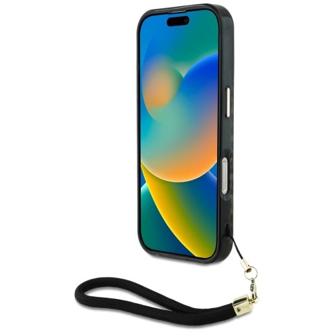 Etui Guess HC IML Leopard Triangle Cord Strap MagSafe do iPhone 16 Pro - brązowe Etui Guess HC IML Leopard Triangle Cord Strap MagSafe do iPhone 16 Pro - brązowe
