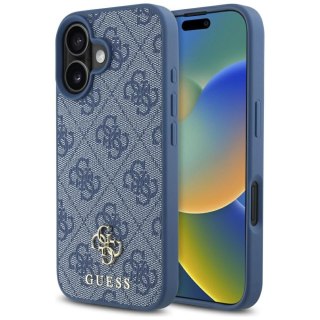 Etui Guess HC PU 4G Small 4G and Classic na iPhone 16 MagSafe - niebieskie