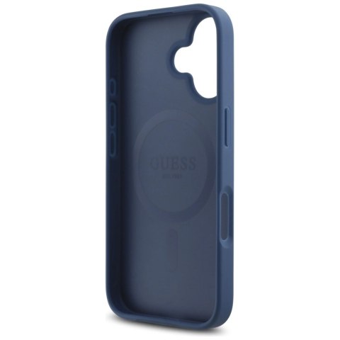 Etui Guess HC PU 4G Small 4G and Classic na iPhone 16 MagSafe - niebieskie Etui Guess HC PU 4G Small 4G and Classic na iPhone 16 MagSafe - niebieskie