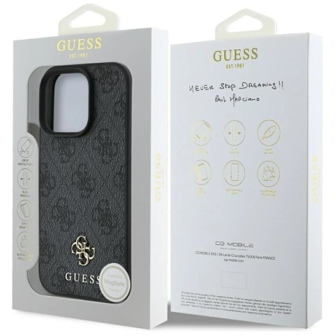 Etui Guess HC PU 4G Small 4G and Classic na iPhone 16 Pro Max MagSafe - czarne
