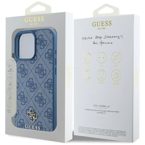Etui Guess HC PU 4G Small 4G and Classic na iPhone 16 Pro Max MagSafe - niebieskie Etui Guess HC PU 4G Small 4G and Classic na iPhone 16 Pro Max MagSafe - niebieskie