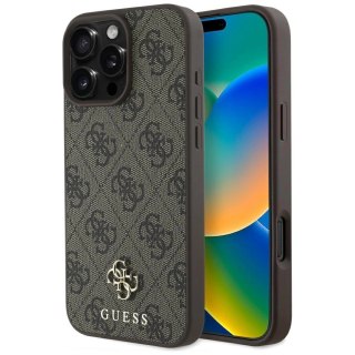 Etui Guess HC PU 4G Small 4G and Classic na iPhone 16 Pro MagSafe - brązowe