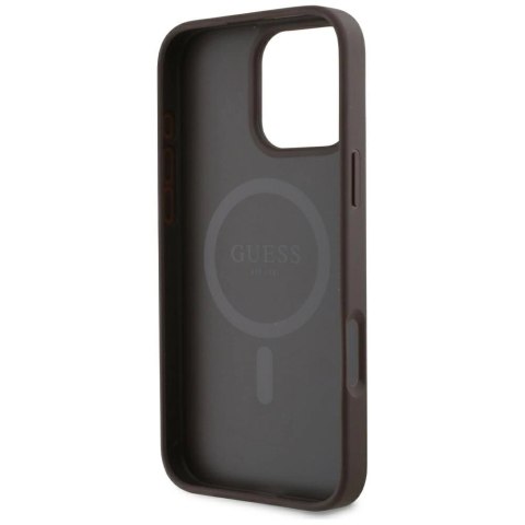 Etui Guess HC PU 4G Small 4G and Classic na iPhone 16 Pro MagSafe - brązowe Etui Guess HC PU 4G Small 4G and Classic na iPhone 16 Pro MagSafe - brązowe