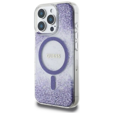 Etui Guess HC Resin Bottom Glitter MagSafe na iPhone 16 Pro Max - fioletowe Etui Guess HC Resin Bottom Glitter MagSafe na iPhone 16 Pro Max - fioletowe